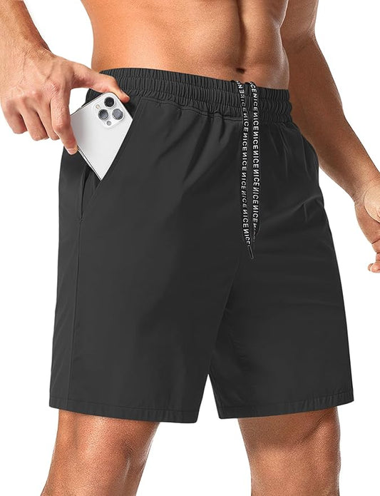 Aolesy Men's 5''/7'' Running Shorts Quick Dry Workout Gym Shorts with Pockets, Tennis Training Athletic（Linerless & Liner）