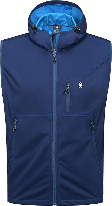 Little Donkey Andy Men's Lightweight Softshell Vest Windproof Sleeveless Jacket for Travel Hiking Running Golf