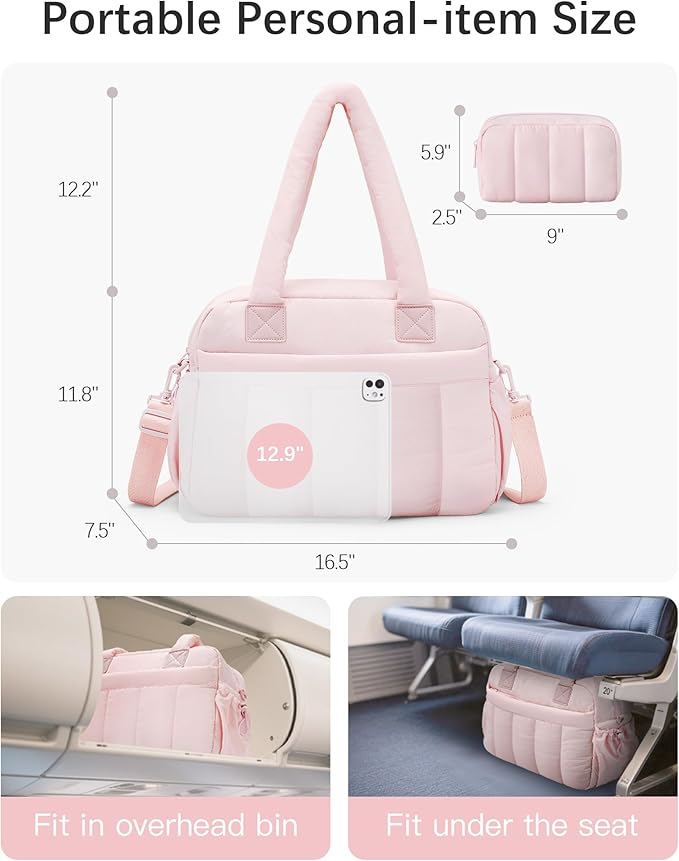 oscaurt Gym Bag for Women Lightweight Duffle Bag for Travel with Toiletry Pouch Water Resistant Carry On Weekender Overnight Duffel