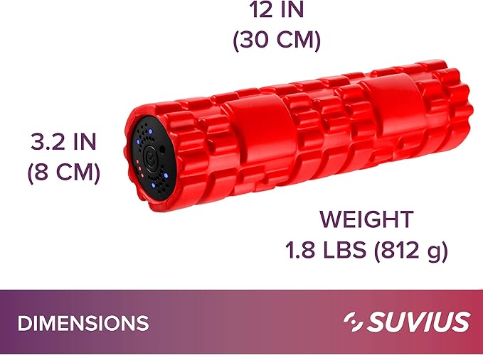 Electric Vibrating Rechargeable Foam Roller - 4 Intensity Levels for Firm Battery-Powered Deep Tissue Recovery, Training, Massage - Therapeutic Back and Muscle Massage Roller