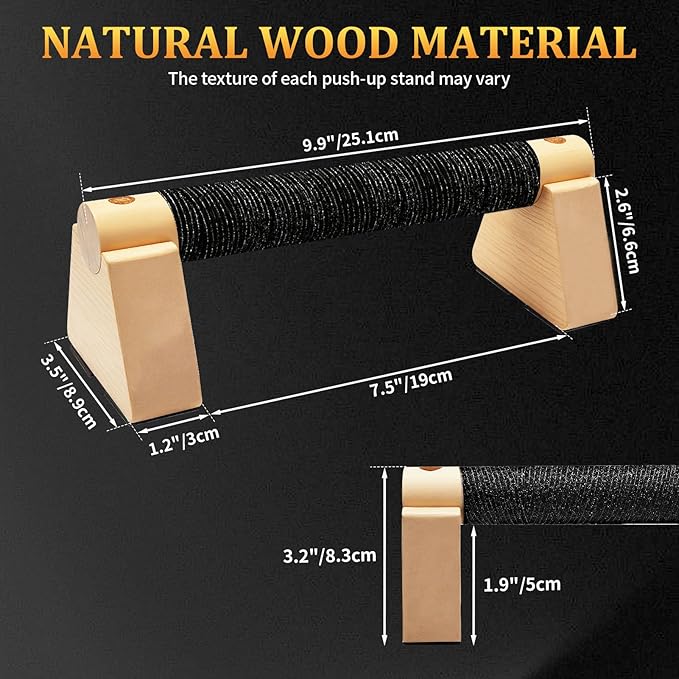 Parallettes Bars - Wooden Calisthenics Equipment for Handstand Training, Push Up Bars & Calisthenics Bar - Handstand Bars and Pushup Handles for Men