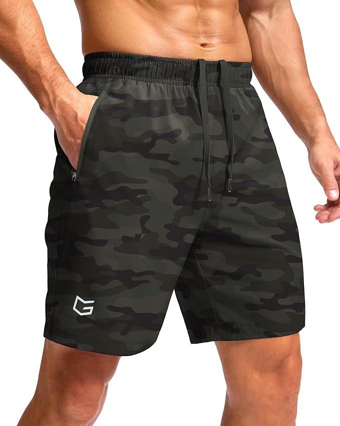 G Gradual Men's Athletic Running Shorts with Zipper Pockets Quick Dry 7"/ 5"/ 9" Workout Gym Shorts for Basketball Hiking
