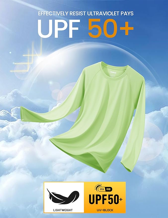 MAGCOMSEN Men's Long Sleeve Shirts UPF 50+ UV Sun Protection Athletic Shirts for Hiking Running Workout Rash Guard