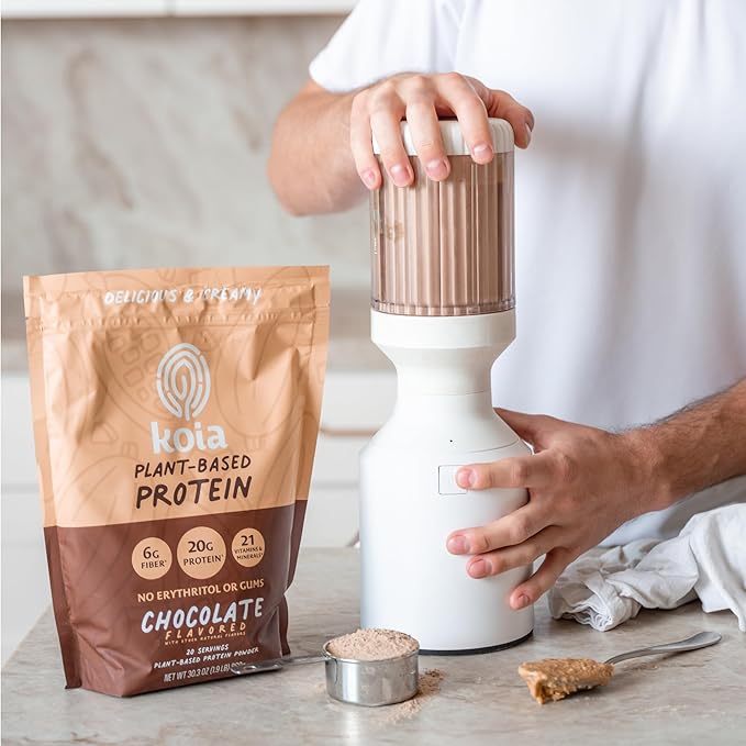 Koia Plant Based Protein Powder, Chocolate, 20g Protein, 3g Sugar, 6g Prebiotic Fiber, Pre & Post Workout, 21 Vitamins & Minerals, No Seed Oils, Dairy-Free, Gluten-Free, Non-GMO, 20 Servings, 28.2 Oz