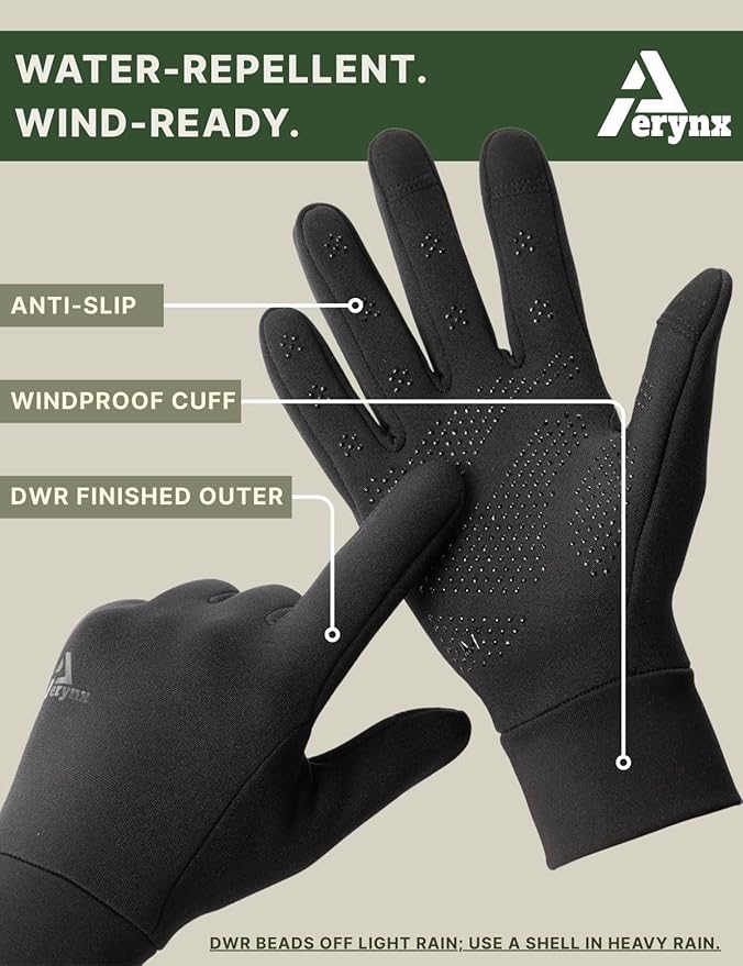 Lightweight Running Winter Gloves, Touch Screen Warm Gloves Liners for Cycling Biking Sporting Driving for Men Women X1