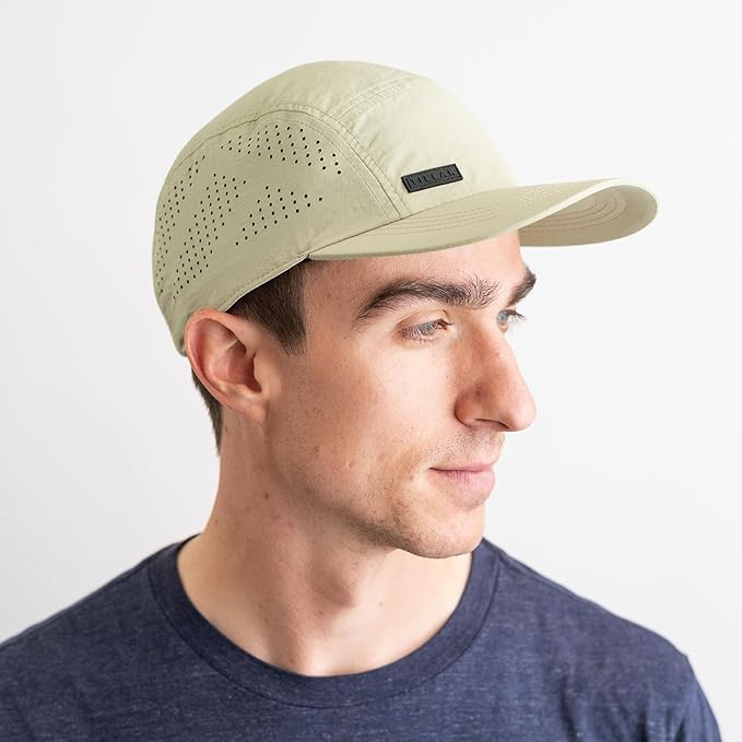 Tillak Vista Hat, Lightweight Nylon 5 Panel Cap with Snap Closure and Laser-Cut Ventilation