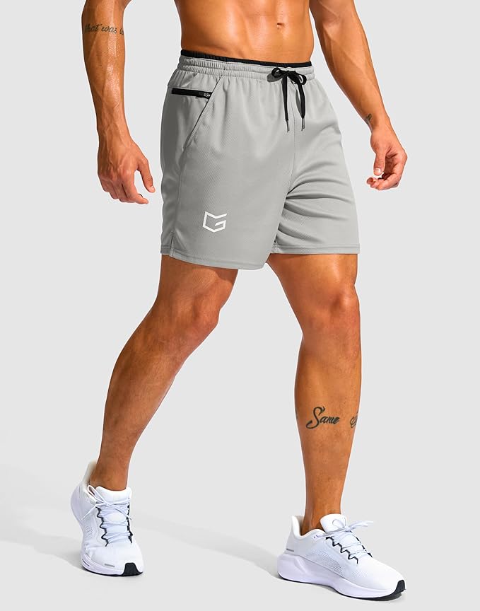 G Gradual Men's Running Athletic Shorts with Zipper Pocket 5"/ 7" Lightweight Quick Dry Gym Workout Shorts for Tennis Active
