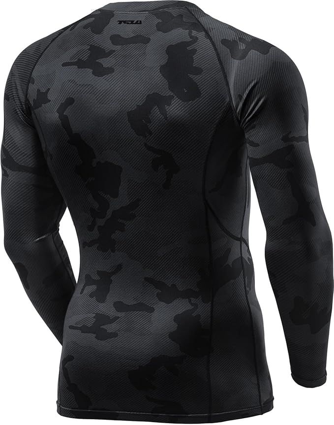 TSLA Men's Thermal Long Sleeve Compression Shirts, Athletic Base Layer Top, Winter Gear Running T-Shirt