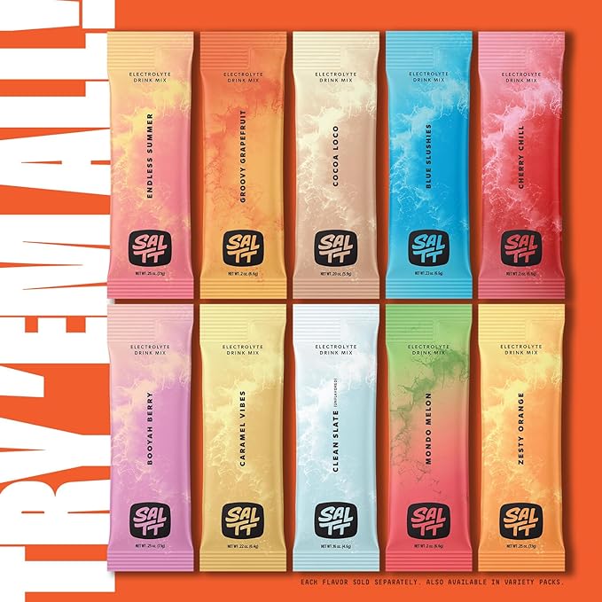 SALTT Electrolytes Powder Flavored Drink Mix - Lemon Lime Twist - 30 Hydration Packets - Magnesium, Potassium, Sodium, Trace Minerals - Zero Sugar & Gluten Free - Travel Essentials