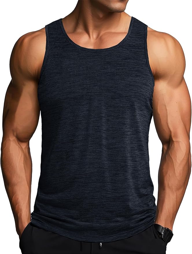MAGCOMSEN Mens Workout Tank Tops Undershirt Cotton Muscle Athletic Sleeveless Shirts for Gym