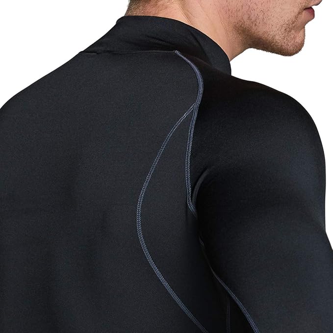 TSLA Men's Thermal Long Sleeve Compression Shirts, Mock/Turtleneck Winter Sports Running Base Layer Top