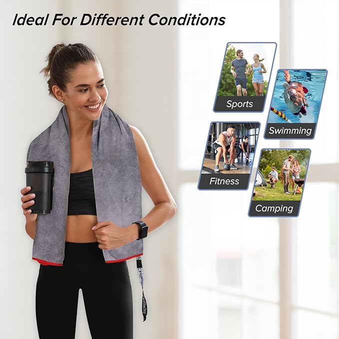 Dofilachy 6 Pack Camping Towel - Camping Towels Quick Dry Towel Microfiber Travel Sports Towel for Camp Bath Beach Swim, Large 24” x 48”