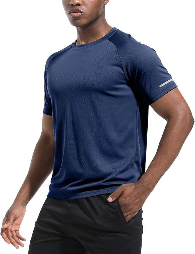 Boyzn 1, 3, 5 or 7 Pack Men's Workout Running Shirts, Dry Fit Moisture Wicking T-Shirt, Gym Athletic Short Sleeve Tee Shirts