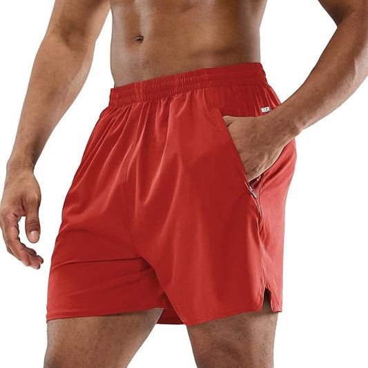MIER Men's Workout Running Shorts Quick Dry Active 5 Inches Shorts with Pockets, Lightweight, Breathable