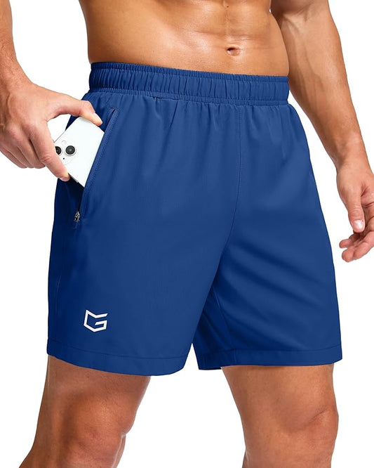 G Gradual Men's Athletic Running Shorts with Zipper Pockets Quick Dry 7"/ 5"/ 9" Workout Gym Shorts for Basketball Hiking