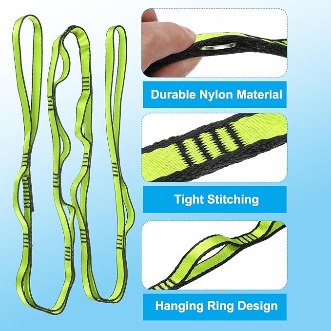 PATIKIL Daisy Chain Straps, Strong Climbing Strap Adjustable Nylon Chain Sling with Loops for Aerial Yoga Hammock Swing