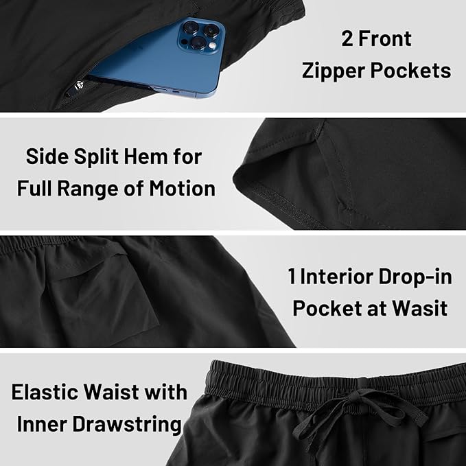 MIER Men's Workout Running Shorts Quick Dry Active 5 Inches Shorts with Pockets, Lightweight, Breathable