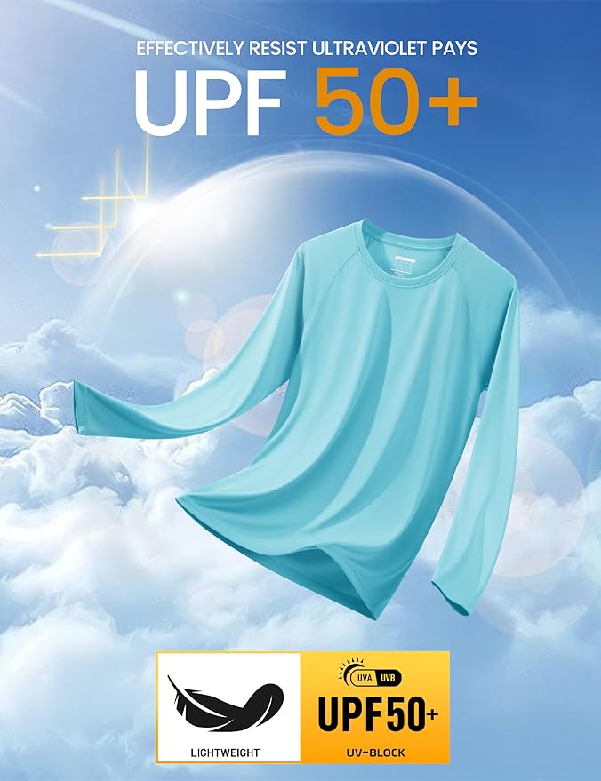 MAGCOMSEN Men's Long Sleeve Shirts UPF 50+ UV Sun Protection Athletic Shirts for Hiking Running Workout Rash Guard