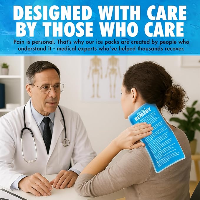 Perfect Remedy 2-Pack Gel Ice Packs for Injuries Reusable, Hot & Cold Pack That’s Durable, Soft & Flexible, Fast Relief & Recovery (Blue, Reg 2PK)