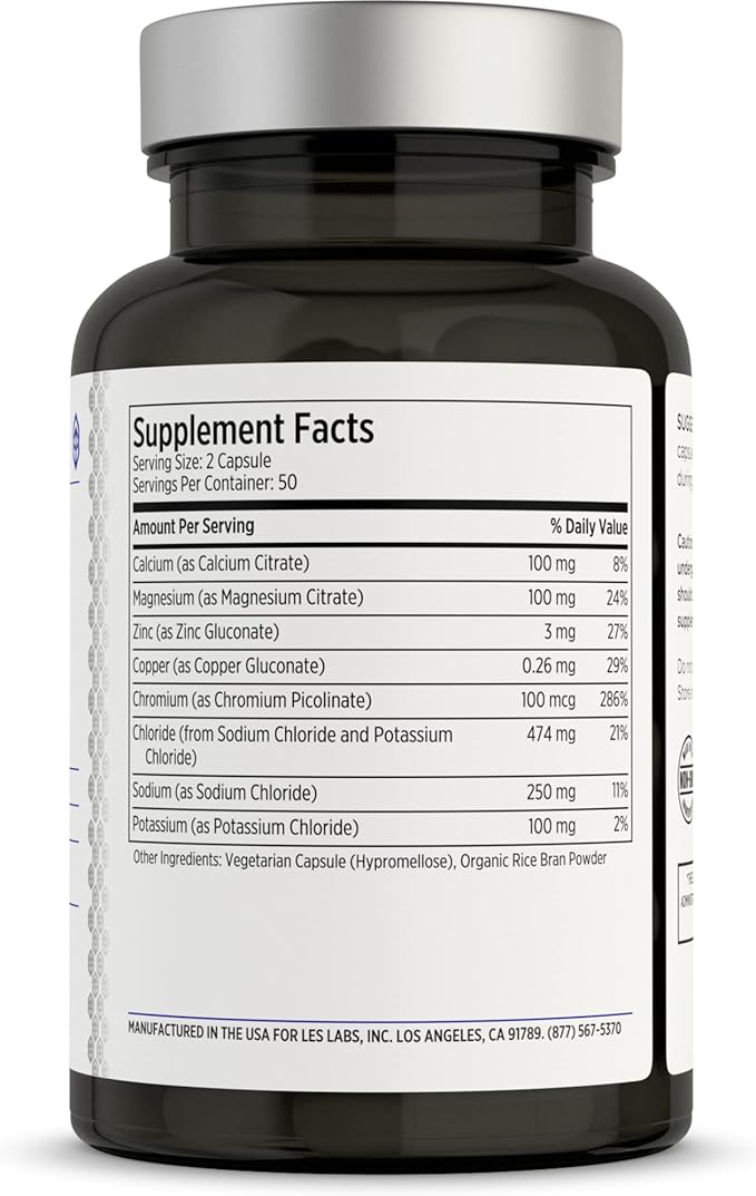 LES Labs Lyte Fuel – Electrolyte Replacement, Endurance, Performance, Muscle Cramping & Keto Support – Magnesium, Zinc, Potassium & Chromium – Non-GMO Supplement – 100 Capsules