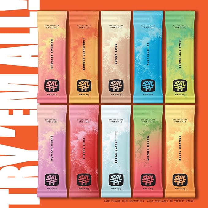 SALTT Electrolytes Powder Flavored Drink Mix - Caramel Vibes - 30 Hydration Packets - Magnesium, Potassium, Sodium, Trace Minerals - Zero Sugar & Gluten Free - Travel Essentials