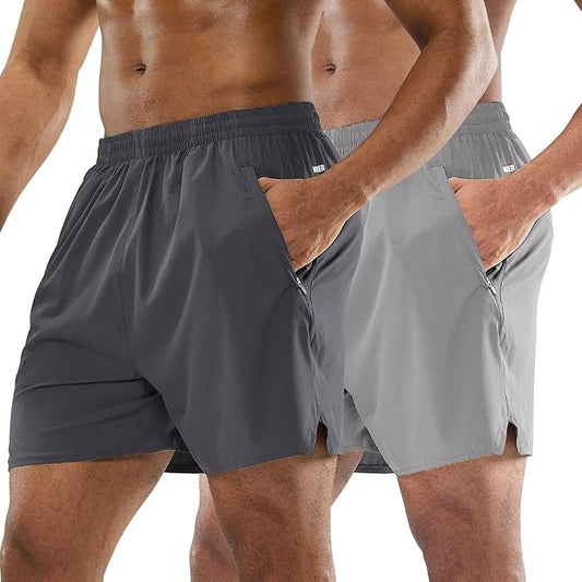 MIER Men's Workout Running Shorts Quick Dry Active 5 Inches Shorts with Pockets, Lightweight, Breathable