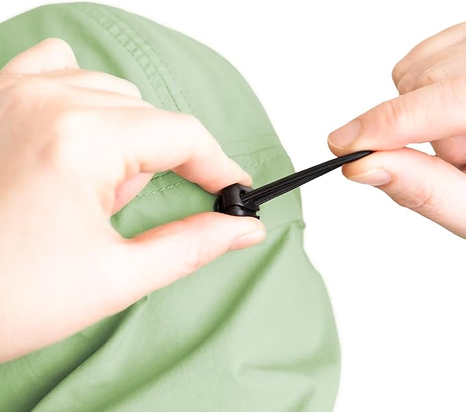 Tillak Chamisa Sun Hat, Lightweight Nylon 5 Panel Cap with Hide-able Neck Shade and Spring Cord