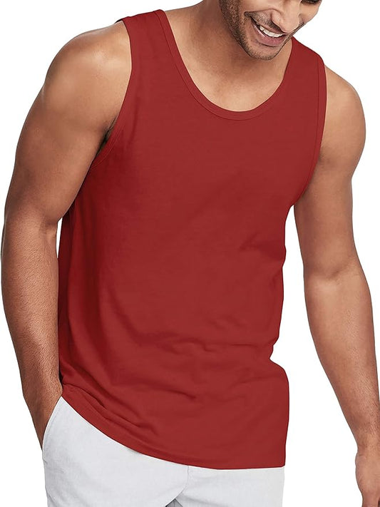 Hat and Beyond Mens Tank Top Soft Performance Boxing Gym Shirts Plain Muscle Tee