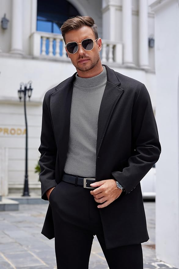 COOFANDY Mens Mock Turtleneck Long Sleeve Shirts Basic Thermal Turtle Neck Undershirt Lightweight Pullover Sweaters Top