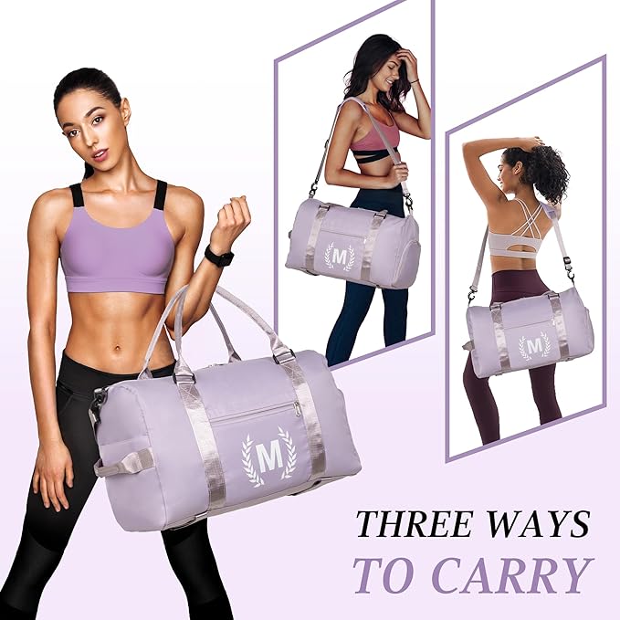 Gym Bag for Women & Men, Fitness Workout Sports Travel Duffle Bag with Wet Pocket & Shoes Compartment, Great Present for Gym Lovers