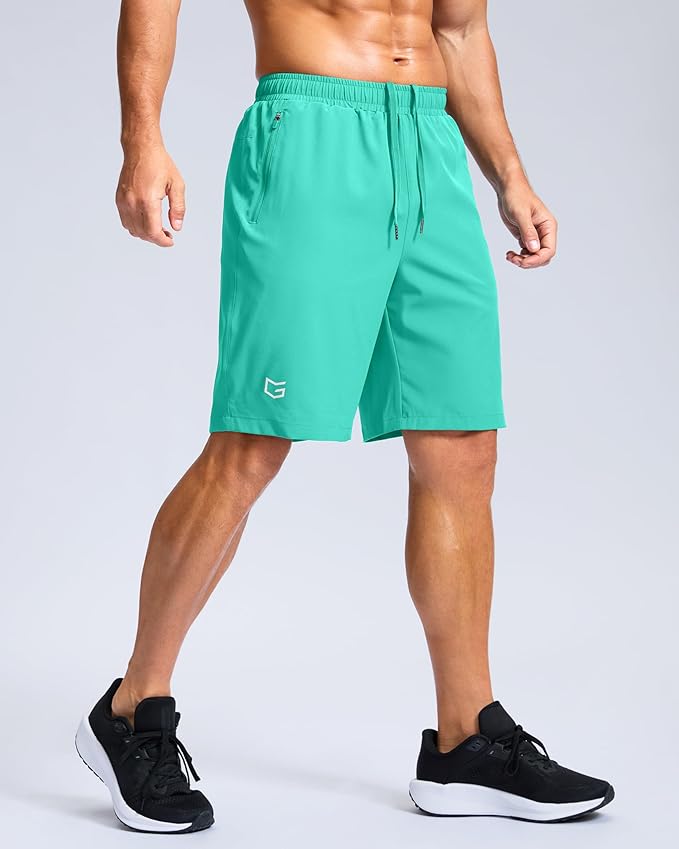 G Gradual Men's Athletic Running Shorts with Zipper Pockets Quick Dry 7"/ 5"/ 9" Workout Gym Shorts for Basketball Hiking