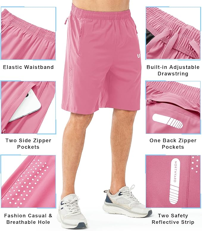 NORTHYARD Men's Athletic Running Shorts Quick Dry Workout Shorts 7"/ 5"/ 9" Lightweight Sports Gym Basketball Tennis Hiking