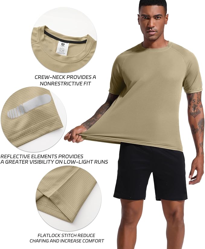Holure Men's Mesh Quick-Dry Short Sleeve Workout T-Shirt