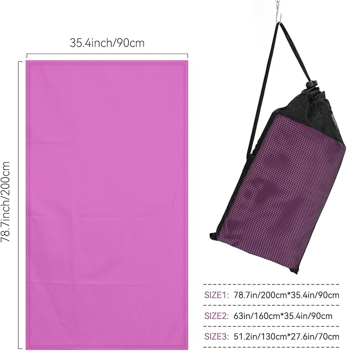 Microfiber Beach Towel-Perfect for Travel, Sports, Camping, Swimming, Yoga, Gym- Quick Dry, Sand Free, Compact, Lightweight, Absorbent (Purple,Large(160x90cm, 63x35”))