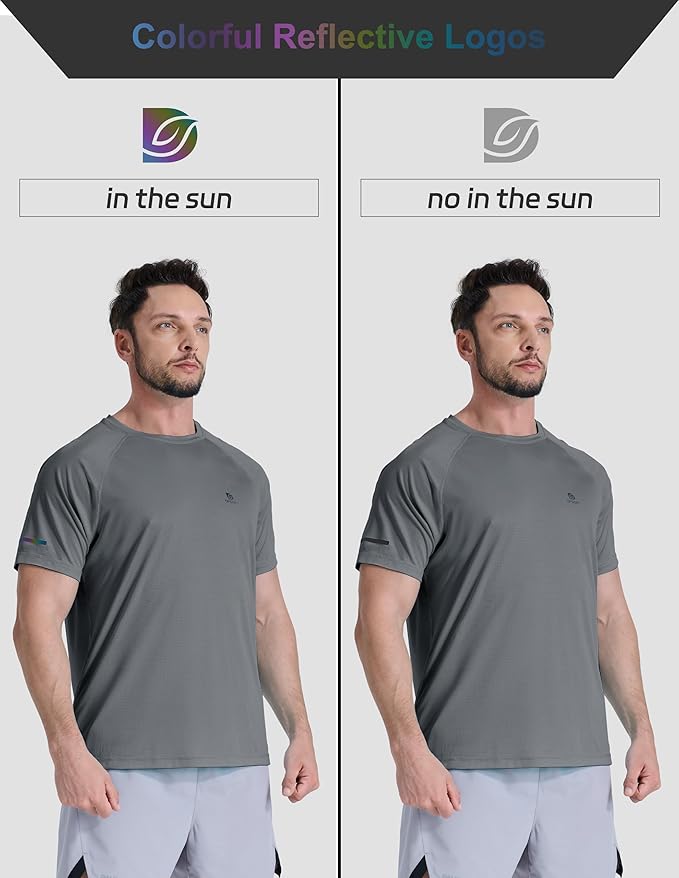 Men's Short Sleeve Workout Shirts Quick Dry Lightweight T-Shirts Gym Running Athletic Tshirt for Summer