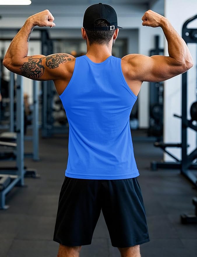 MAGCOMSEN Mens Workout Tank Tops Undershirt Cotton Muscle Athletic Sleeveless Shirts for Gym