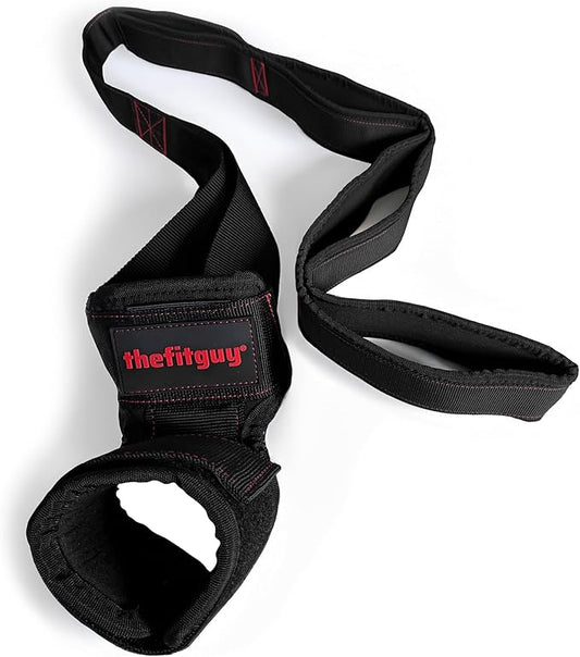 Quad Stretch Strap with Ankle Support – Physical Therapy Band for Legs, Non-Elastic 4-Loop Rehab Strap for Quads & Hip Flexors, Mobility & Recovery