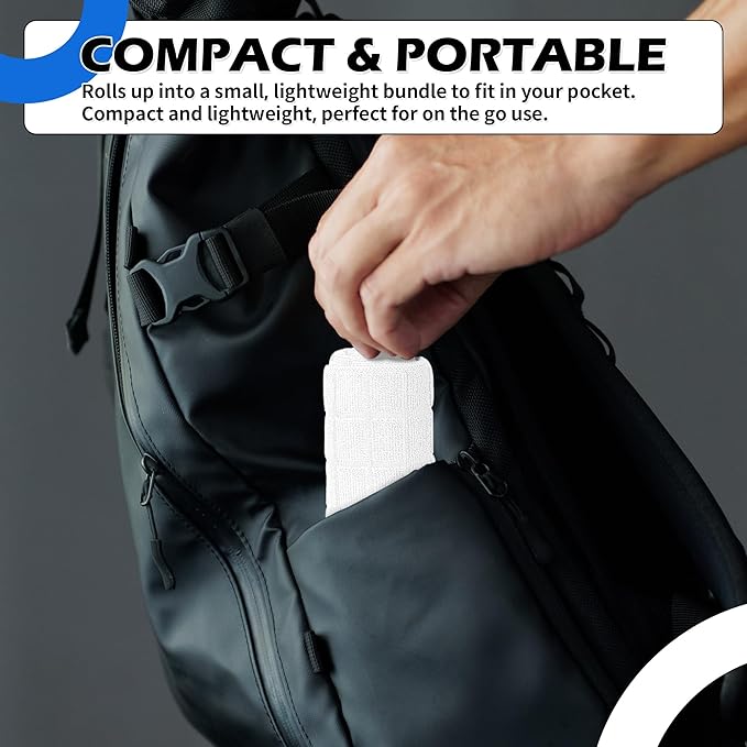 HOMERHYME Microfiber Gym Towels, 3 Pack White Yoga Towels, 16 x 27 Inch Quick Dry Hand Towels, Absorbent Cooling Towel for Fitness Workout Beach Sweat Camping, Home Gym Accessories for Women Men