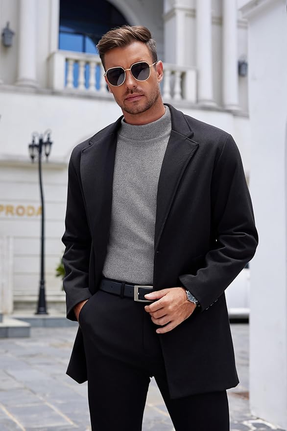 COOFANDY Mens Mock Turtleneck Long Sleeve Shirts Basic Thermal Turtle Neck Undershirt Lightweight Pullover Sweaters Top