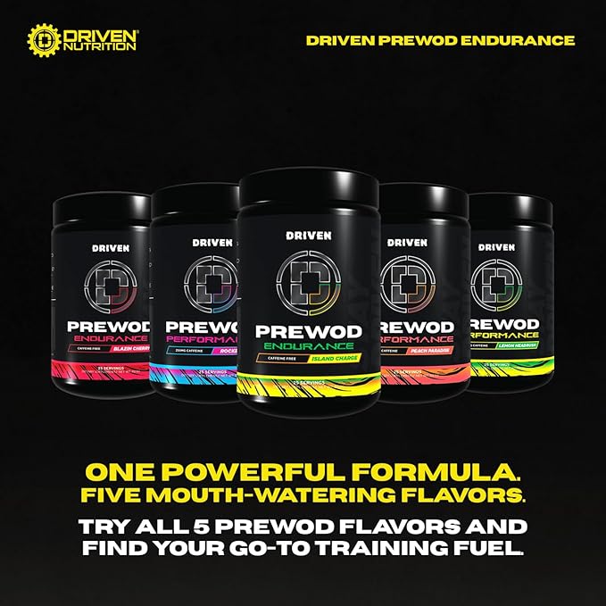Driven PREWOD Caffeine-Free Pre-Workout – 25 Servings – Stimulant-Free Supplement with Beta-Alanine, Citrulline & Electrolyte Support – Focus, Endurance & Strength for High-Intensity Training