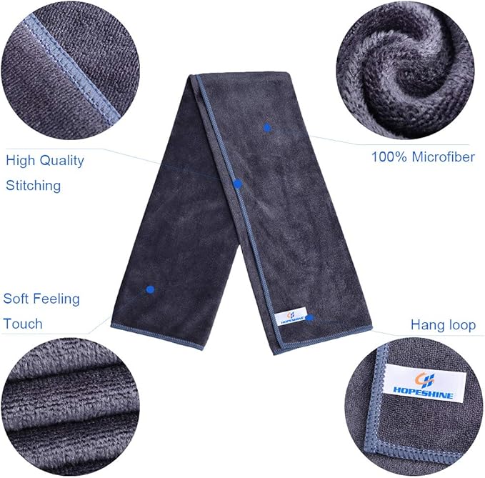 HOPESHIN Gyms Yoga Towels Sweat Fitness Exercise Microfiber Workout Towels Absorbent Gym Towels for Men & Women Sports Towels Soft Fast Drying 3 Pack, 16inchX32inch