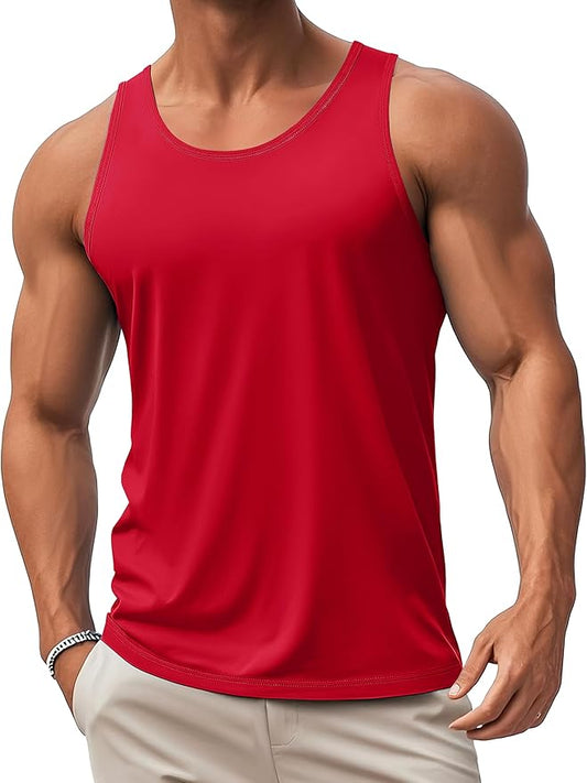 MAGCOMSEN Mens Workout Tank Tops Undershirt Cotton Muscle Athletic Sleeveless Shirts for Gym