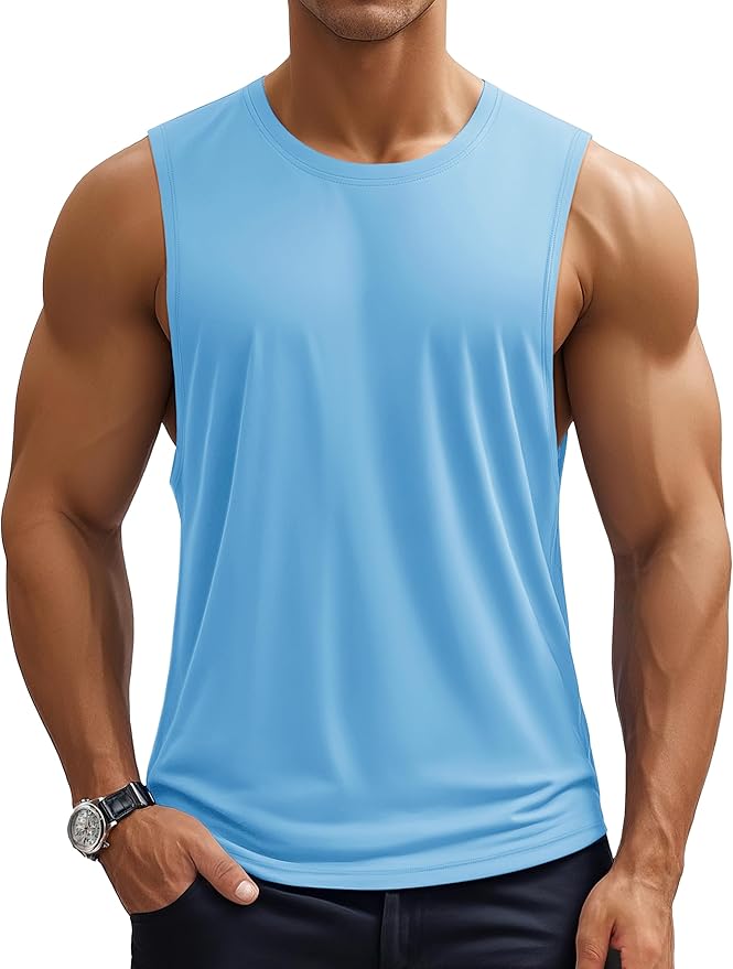 MAGCOMSEN Mens Workout Tank Tops Undershirt Cotton Muscle Athletic Sleeveless Shirts for Gym