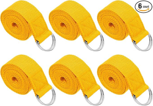 PATIKIL Yoga Strap for Stretching Cotton Yoga Belt with Adjustable Metal D-Ring Buckle Stretch Bands for Fitness Pilates
