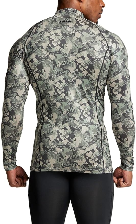 TSLA Men's Thermal Long Sleeve Compression Shirts, Mock/Turtleneck Winter Sports Running Base Layer Top