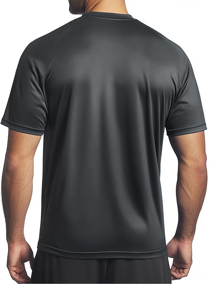 Instant Cooling Quick Dry Workout T-Shirt Men Coolmax Moisture Wicking Performance Crew Neck Running Comfort Tee