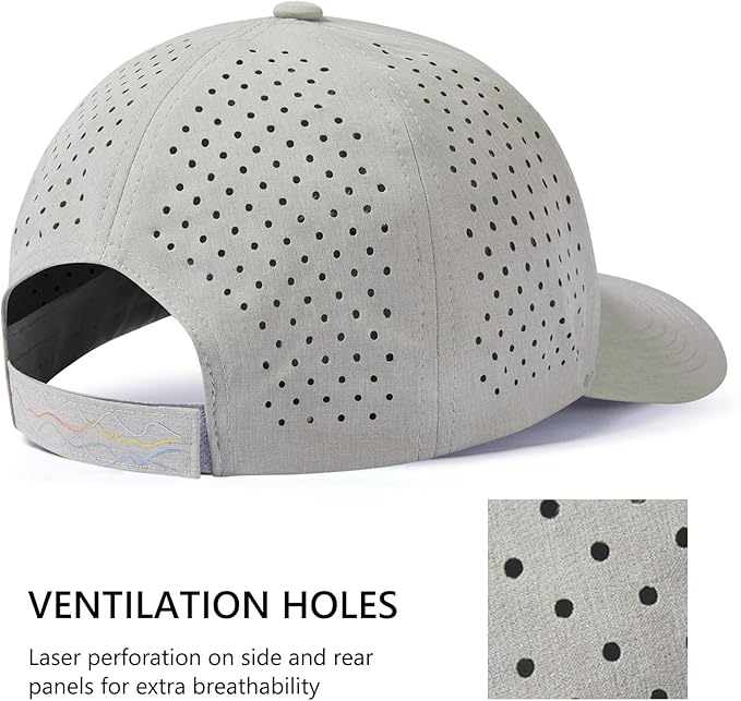 UPF 50+ Performance Water Resistant Baseball Cap Lightweight Breathable Hat Golf Running Boat Hiking for Men Women