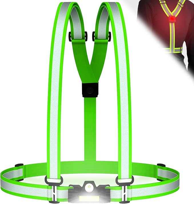 LED Reflective Vest,Light Up Running Vest,Led Vest,Light Vest for Running at Night,Lighted Running Vest,Running Lights for Runners