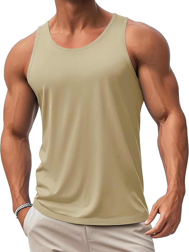 MAGCOMSEN Mens Workout Tank Tops Undershirt Cotton Muscle Athletic Sleeveless Shirts for Gym