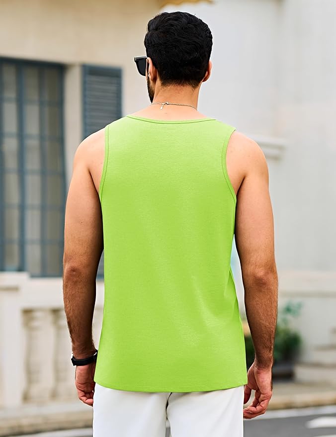 Cotrasen Men's Tank Top UPF 50+ Sleeveless Shirt Cotton Moisture Wicking Casual Gym Workout Shirts Cooling Muscle Tee Shirt